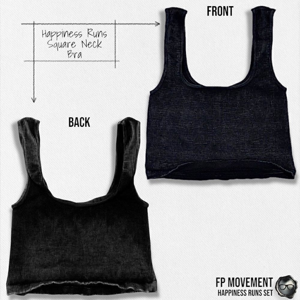 FP MOVEMENT HAPPINESS RUNS SQUARE NECK BRA + LONG TANK + HIGH RISE LEGGING BLACK - Picture 6 of 12